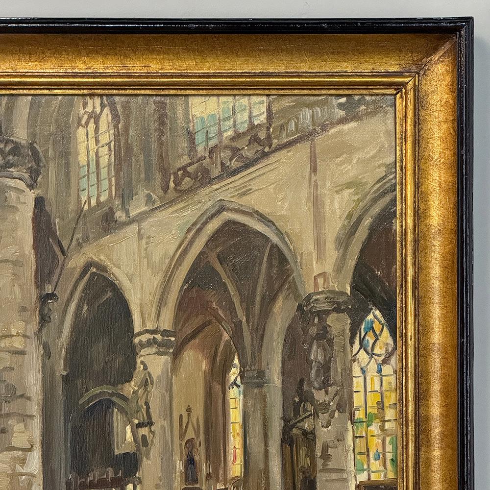 20th Century Antique Framed Oil Painting on Canvas signed Rainbo For Sale