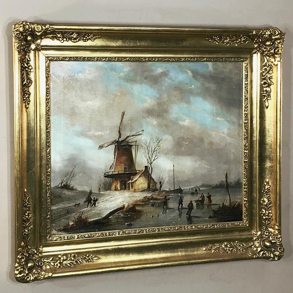 Antique framed oil painting on canvas 
