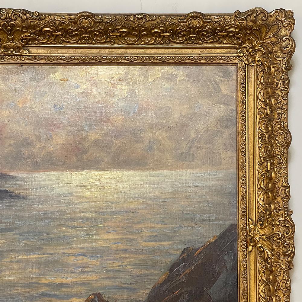 Pittura ad olio su pannello di Dieudonne Jacobs con cornice antica In condizioni buone in vendita a Dallas, TX