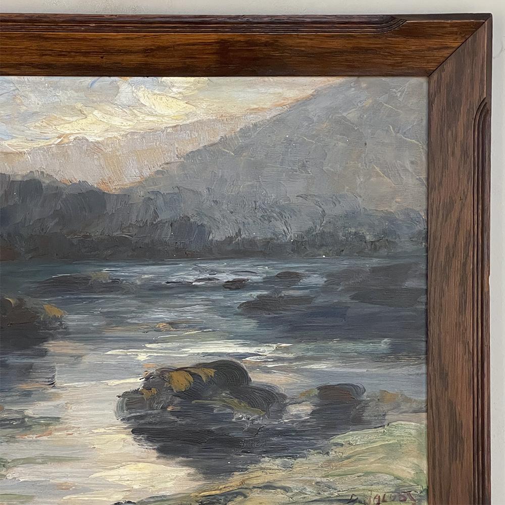 Antique Framed Oil Painting on Panel by Dieudonne Jacobs In Good Condition For Sale In Dallas, TX