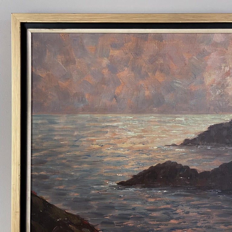 Antique Framed Oil Painting on Panel by Dieudonne Jacobs For Sale at