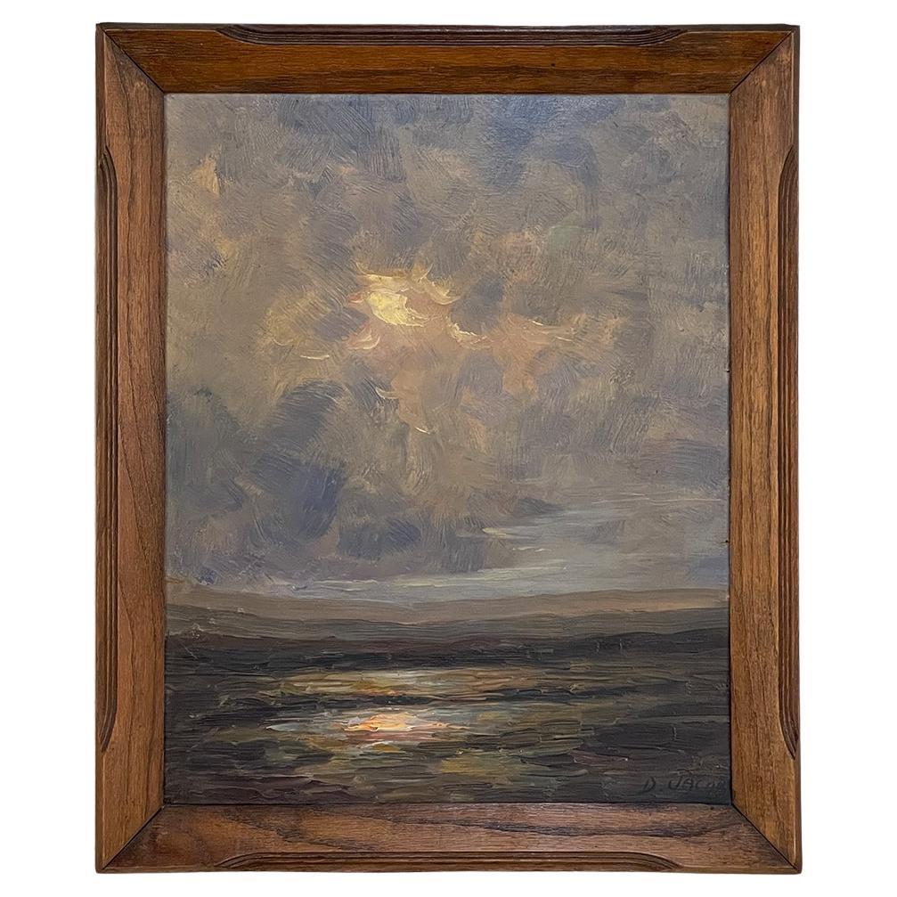 Antique Framed Oil Painting on Board by Dieudonné Jacobs For Sale at