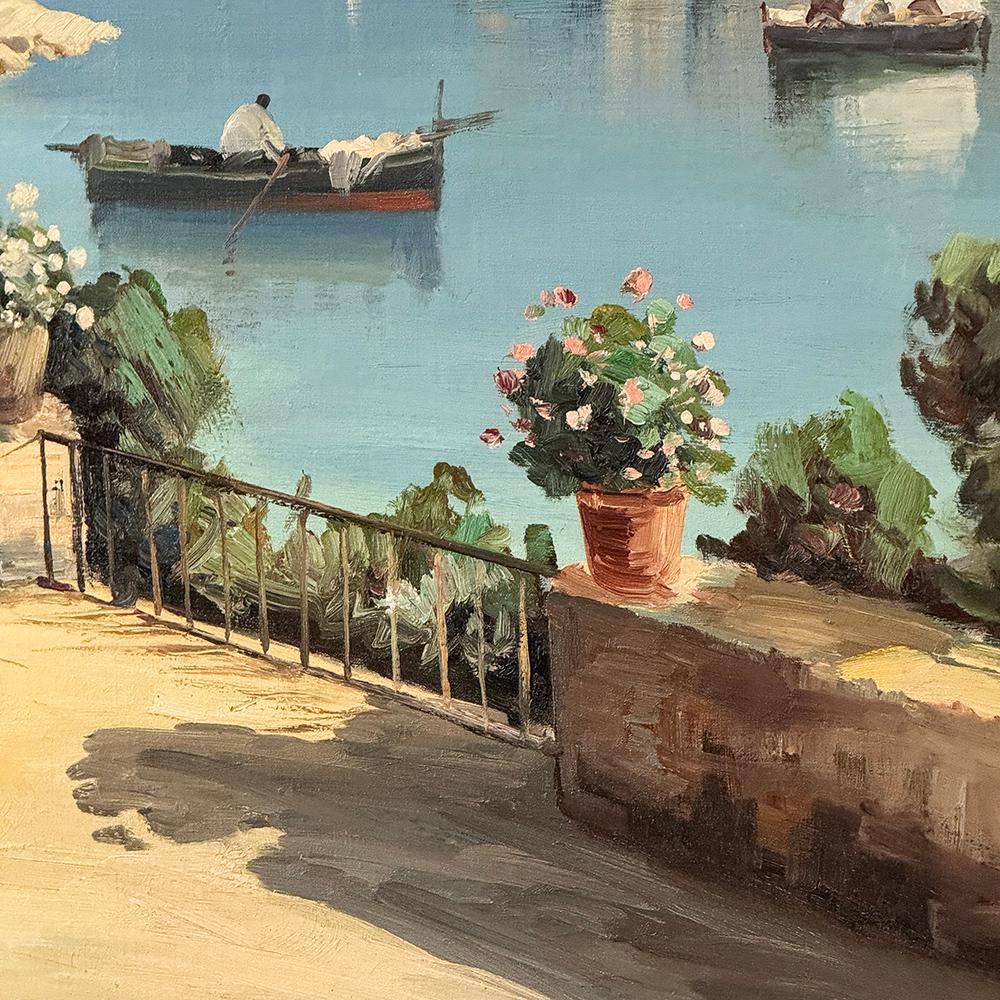 Antique Framed Oil Painting on Panel of Capri by Carlo Ciappa (1890-1970) For Sale 3