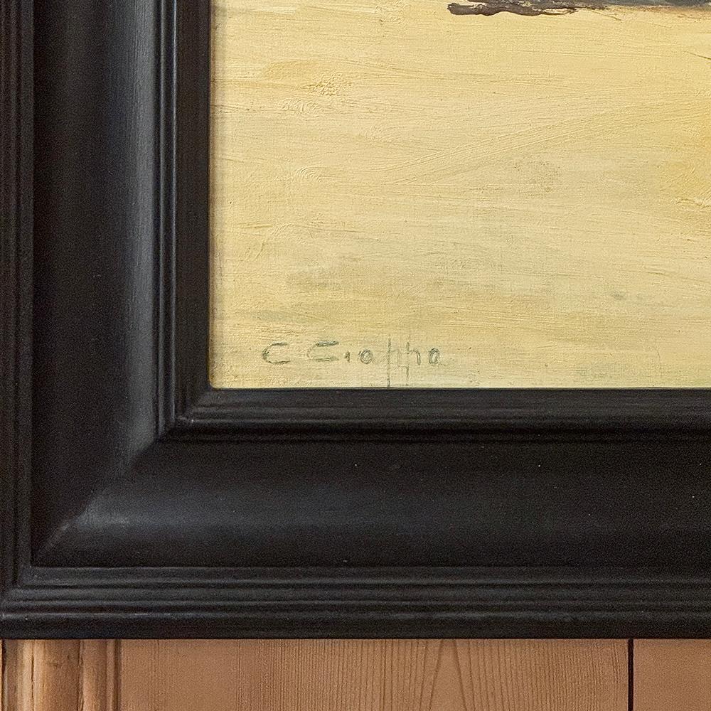 Antique Framed Oil Painting on Panel of Capri by Carlo Ciappa (1890-1970) For Sale 4