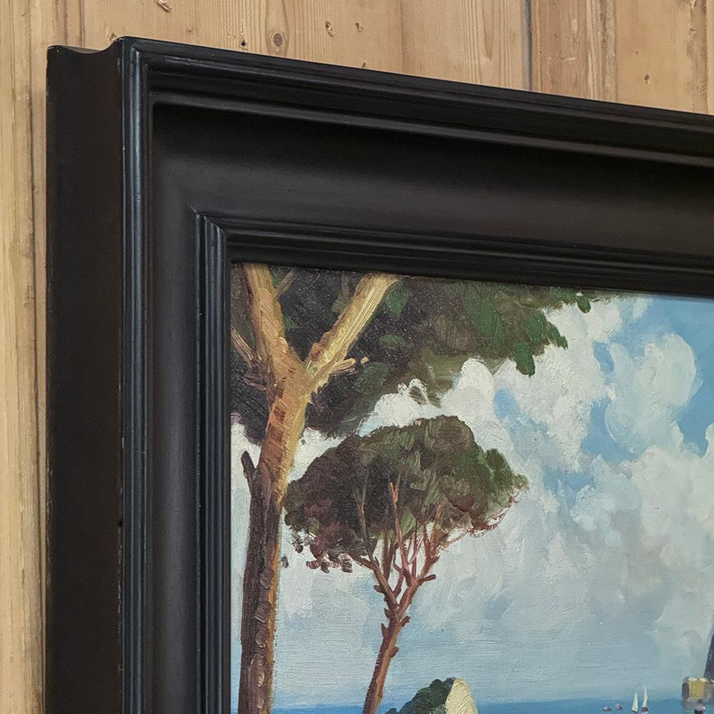 Antique Framed Oil Painting on Panel of Capri by Carlo Ciappa (1890-1970) For Sale 5