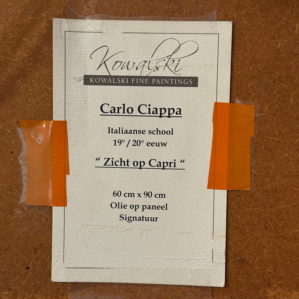 Antique Framed Oil Painting on Panel of Capri by Carlo Ciappa (1890-1970) For Sale 7