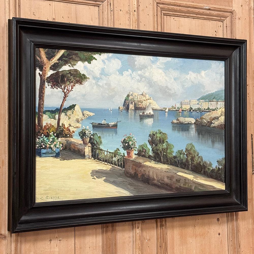 Belle Époque Antique Framed Oil Painting on Panel of Capri by Carlo Ciappa (1890-1970) For Sale