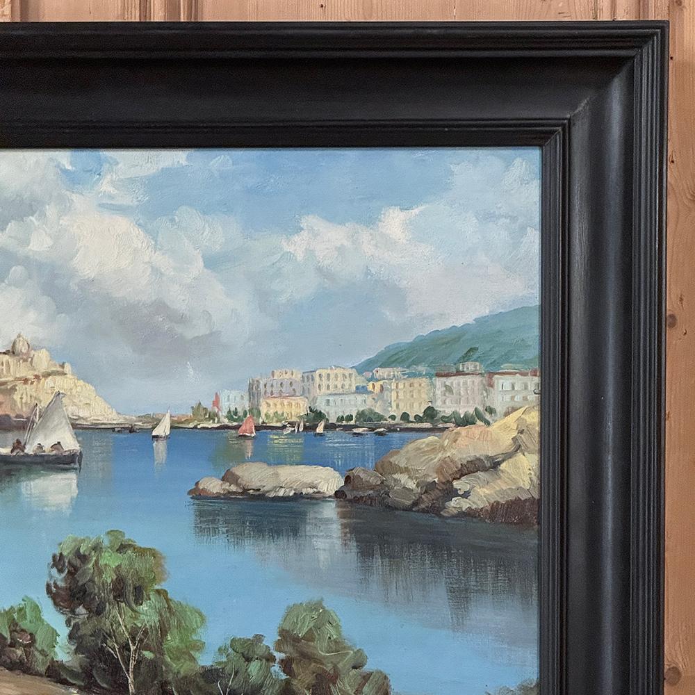 Antique Framed Oil Painting on Panel of Capri by Carlo Ciappa (1890-1970) In Good Condition For Sale In Dallas, TX