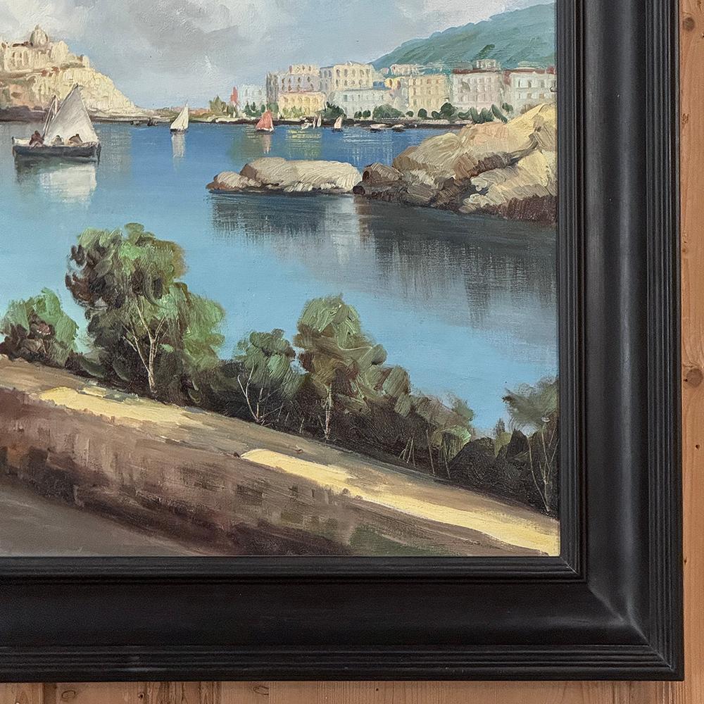 Mid-20th Century Antique Framed Oil Painting on Panel of Capri by Carlo Ciappa (1890-1970) For Sale