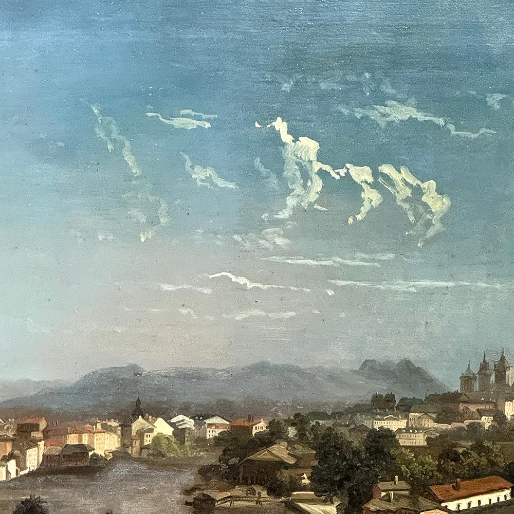 Peinture à l'huile sur panneau de bois de Wachau, Autriche, 18e siècle en vente 4