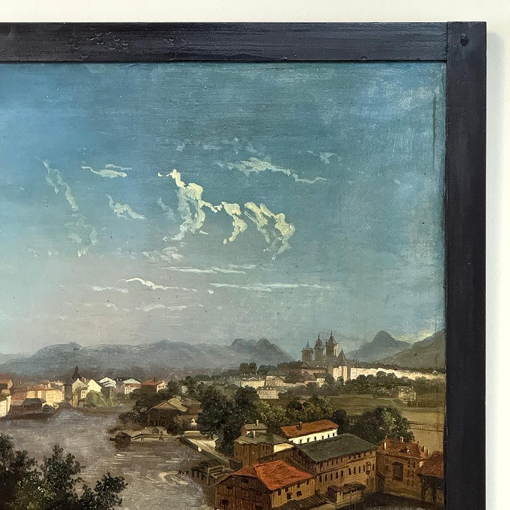 XVIIIe siècle Peinture à l'huile sur panneau de bois de Wachau, Autriche, 18e siècle en vente