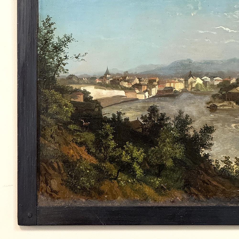 Peinture à l'huile sur panneau de bois de Wachau, Autriche, 18e siècle en vente 1