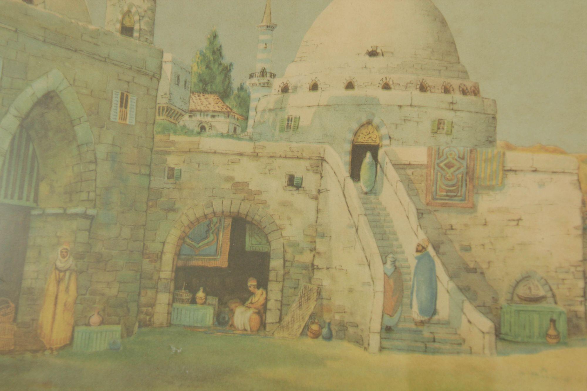 Antiker gerahmter orientalischer Druck von „Midday in Algiers“ nach James Greig, 1926 im Angebot 3