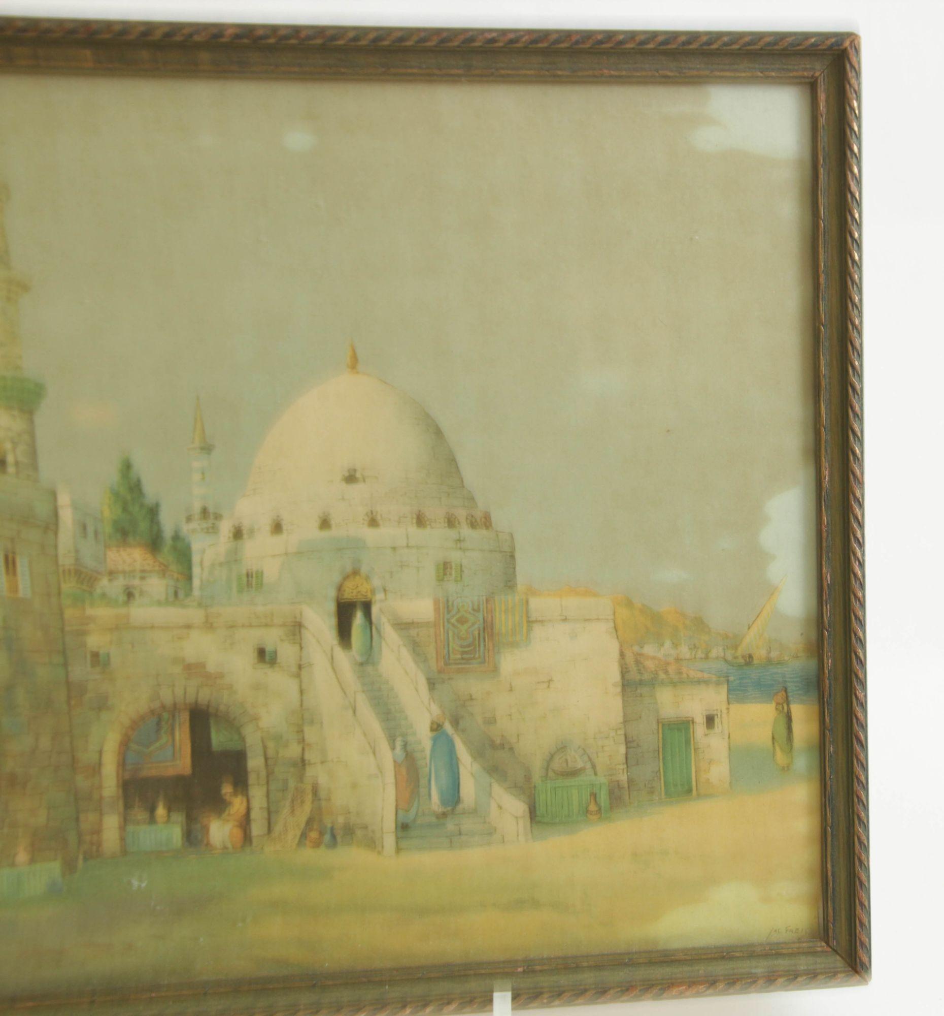 Antiker gerahmter orientalischer Druck von „Midday in Algiers“ nach James Greig, 1926 im Angebot 4
