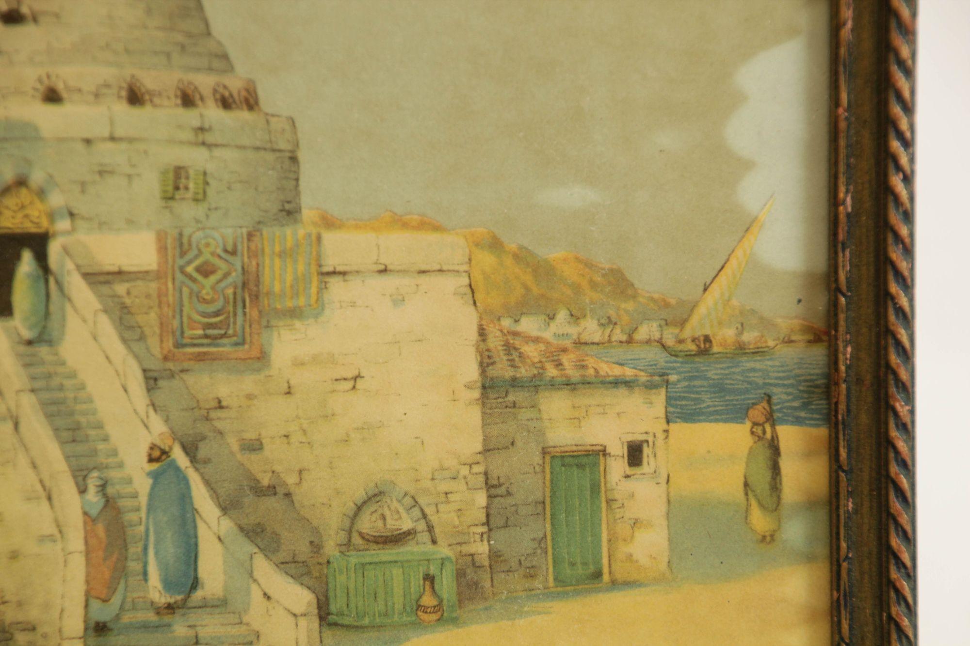 Antiker gerahmter orientalischer Druck von „Midday in Algiers“ nach James Greig, 1926 im Angebot 6