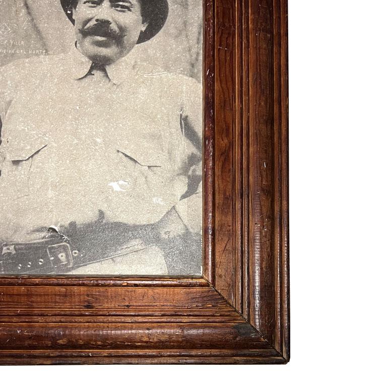 Wood Antique Framed Photograph of Pancho Villa – Mexican Revolution - Mexico For Sale