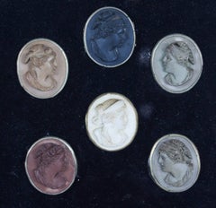 Antique Framed Set of Grand Tour Cameo Plaques, 19th Century
