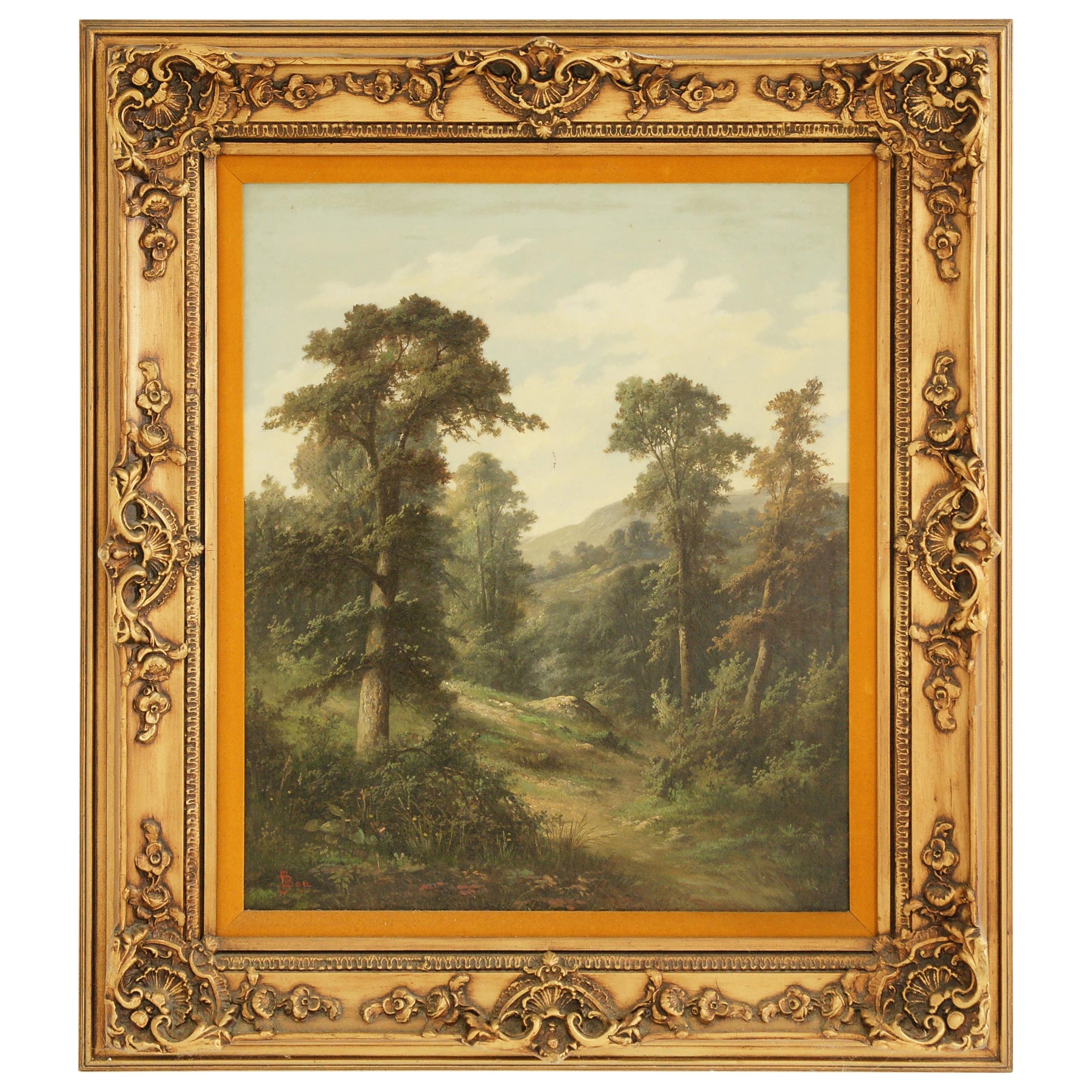 Antique Framed Signed Oil Painting, Landscape, John Henry Boel 1853-1922, B712