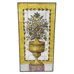 Antica placca di piastrelle Faience spagnola incorniciata