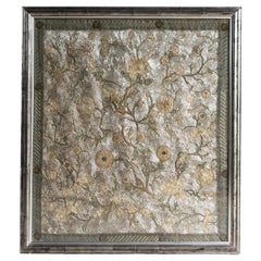 Antique Framed Spanish/Italian Beadwork And Stumpwork Embroidery Panel, 17th C.