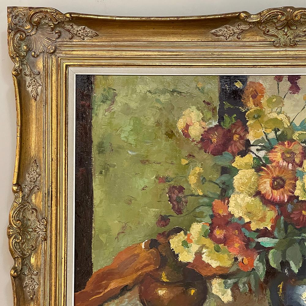Antique Framed Still Life Signed Oil Painting on Canvas In Good Condition For Sale In Dallas, TX