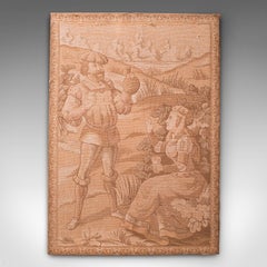 Antique Framed Tapestry, Continental, Needlepoint, Decorative Panel, Victorian