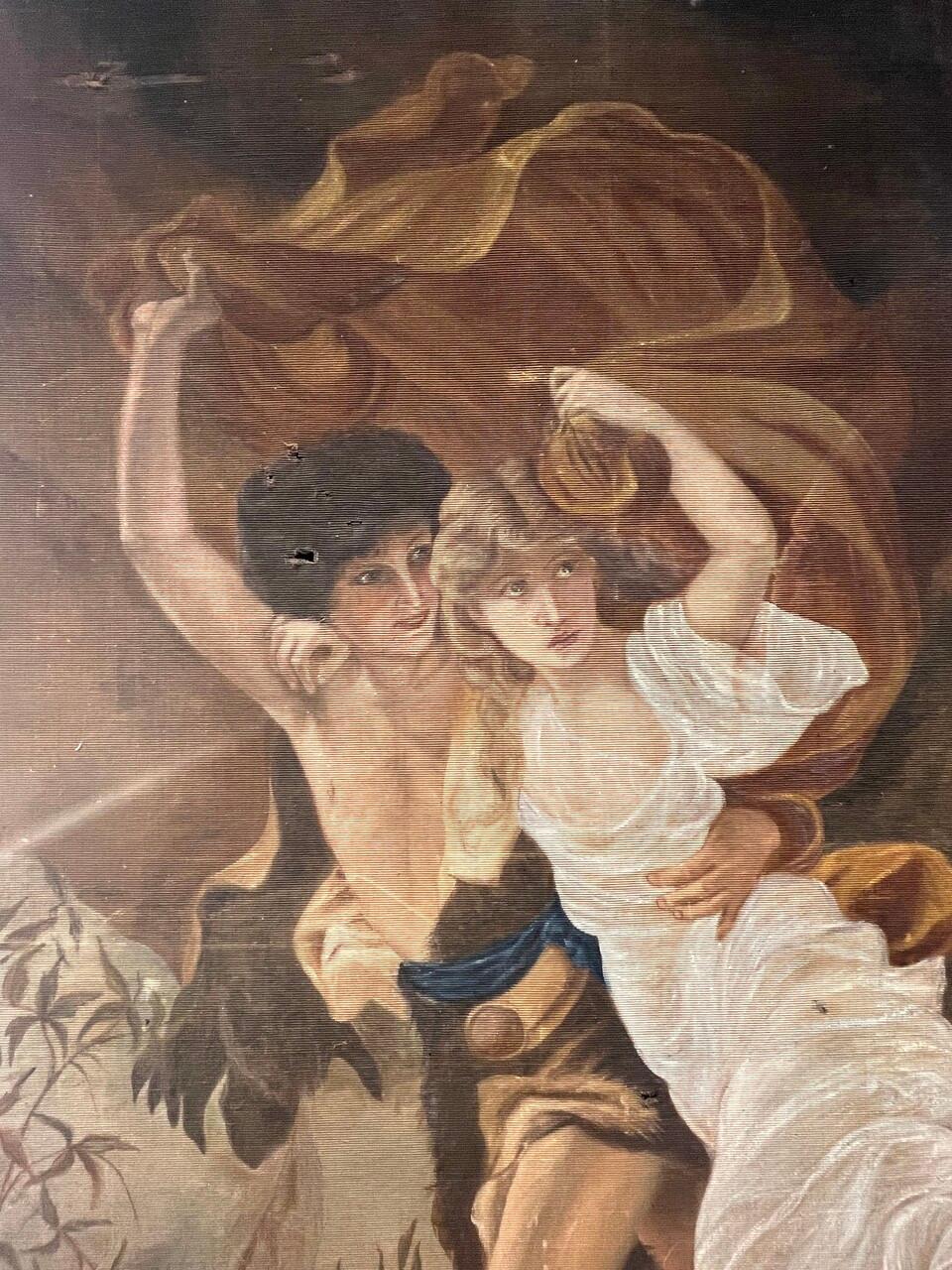 Romantic Antique Framed Oil Painting 