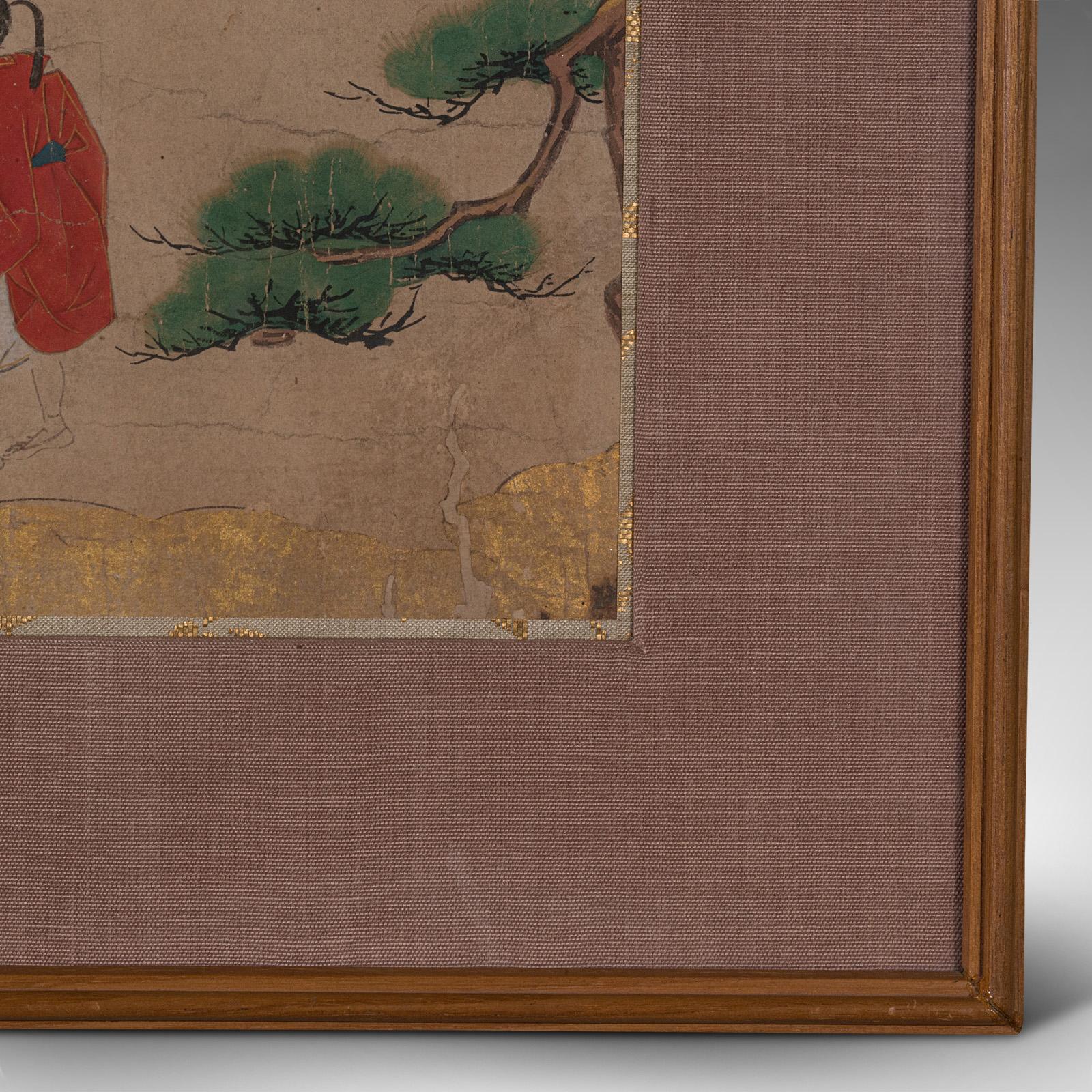 Antique Framed Woodblock Print, Japanese, After Heian, Art, Victorian, C.1900 For Sale 3
