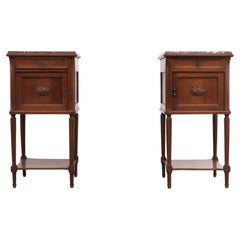Antique France Marble Tops Night Stands, 1890s