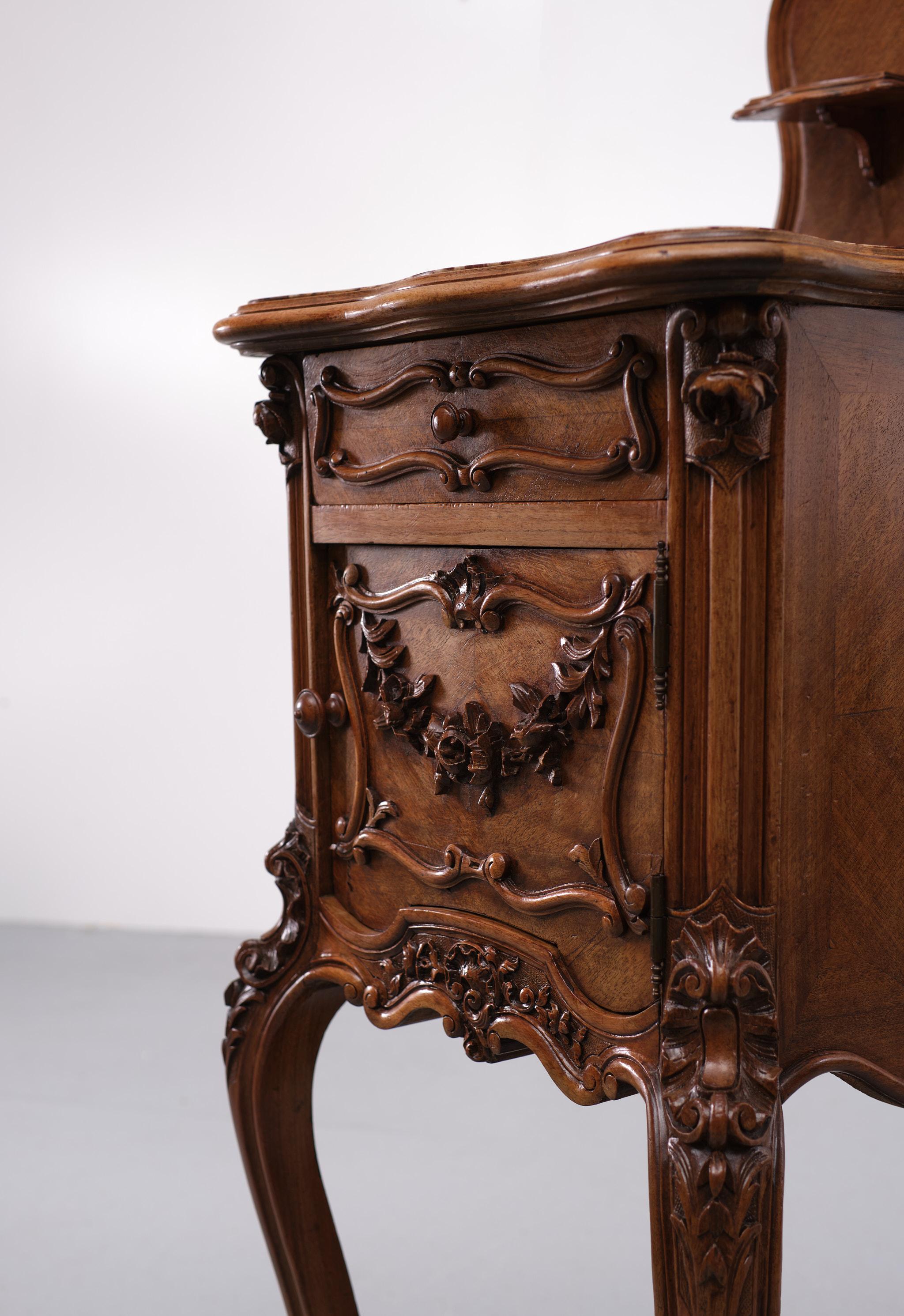 French Antique France Rococo Night Stand, 1880s For Sale