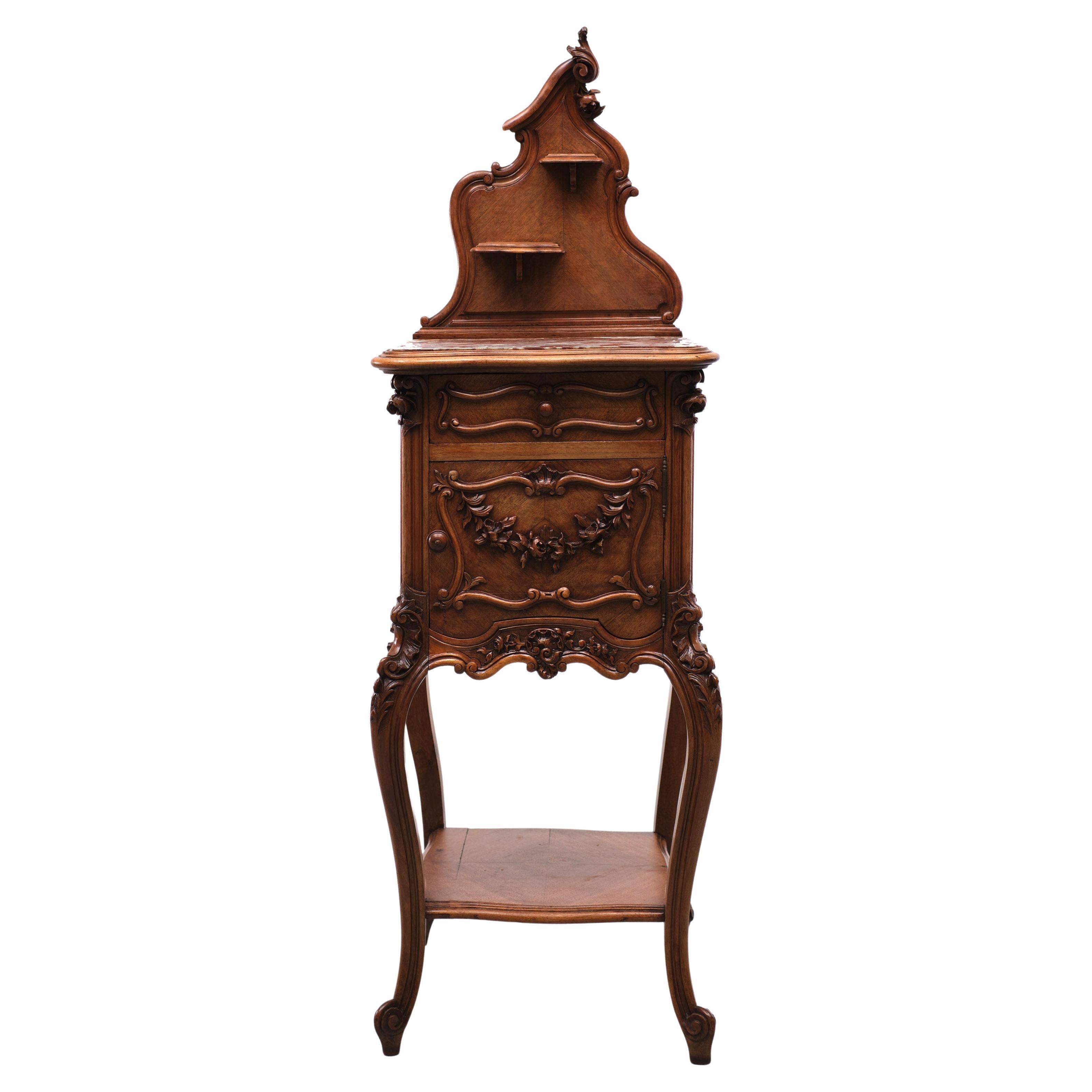 Antique France Rococo Night Stand, 1880s For Sale