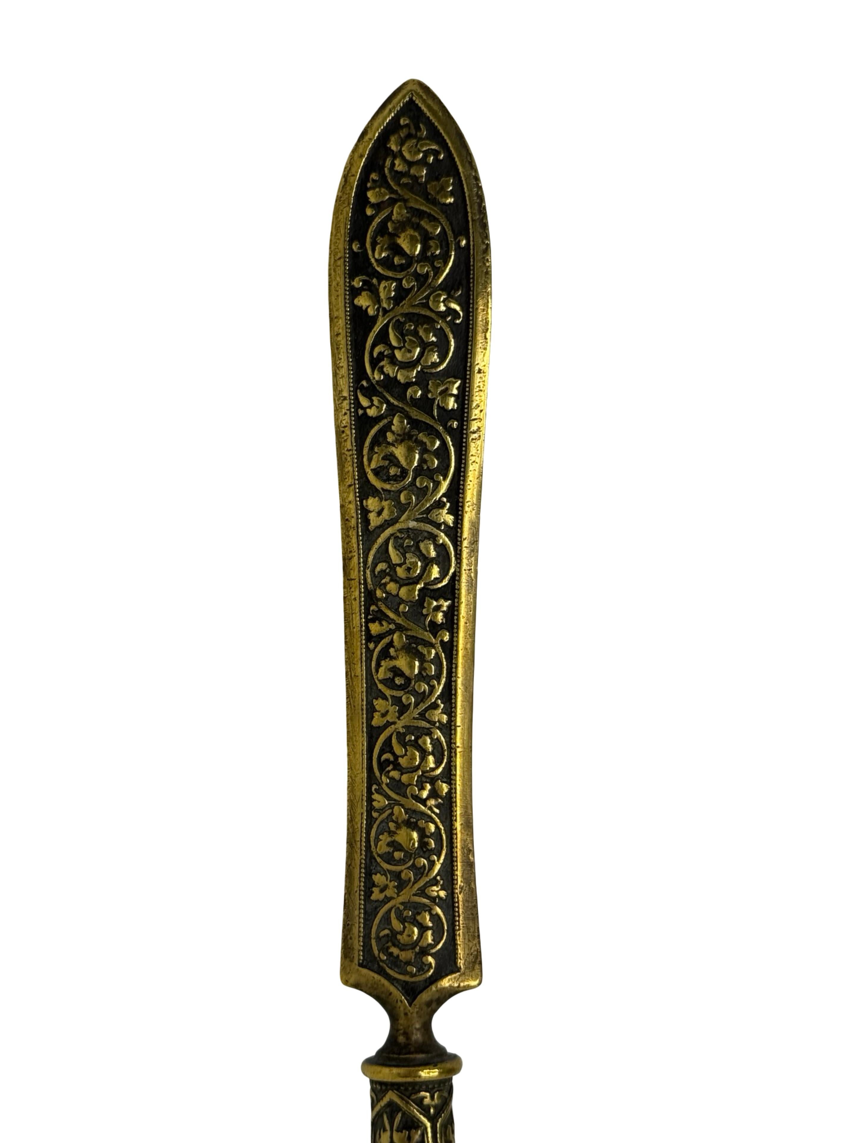 Belle Époque Antique Franch Art Nouveau Bronze Letter Opener, 1900s or older For Sale