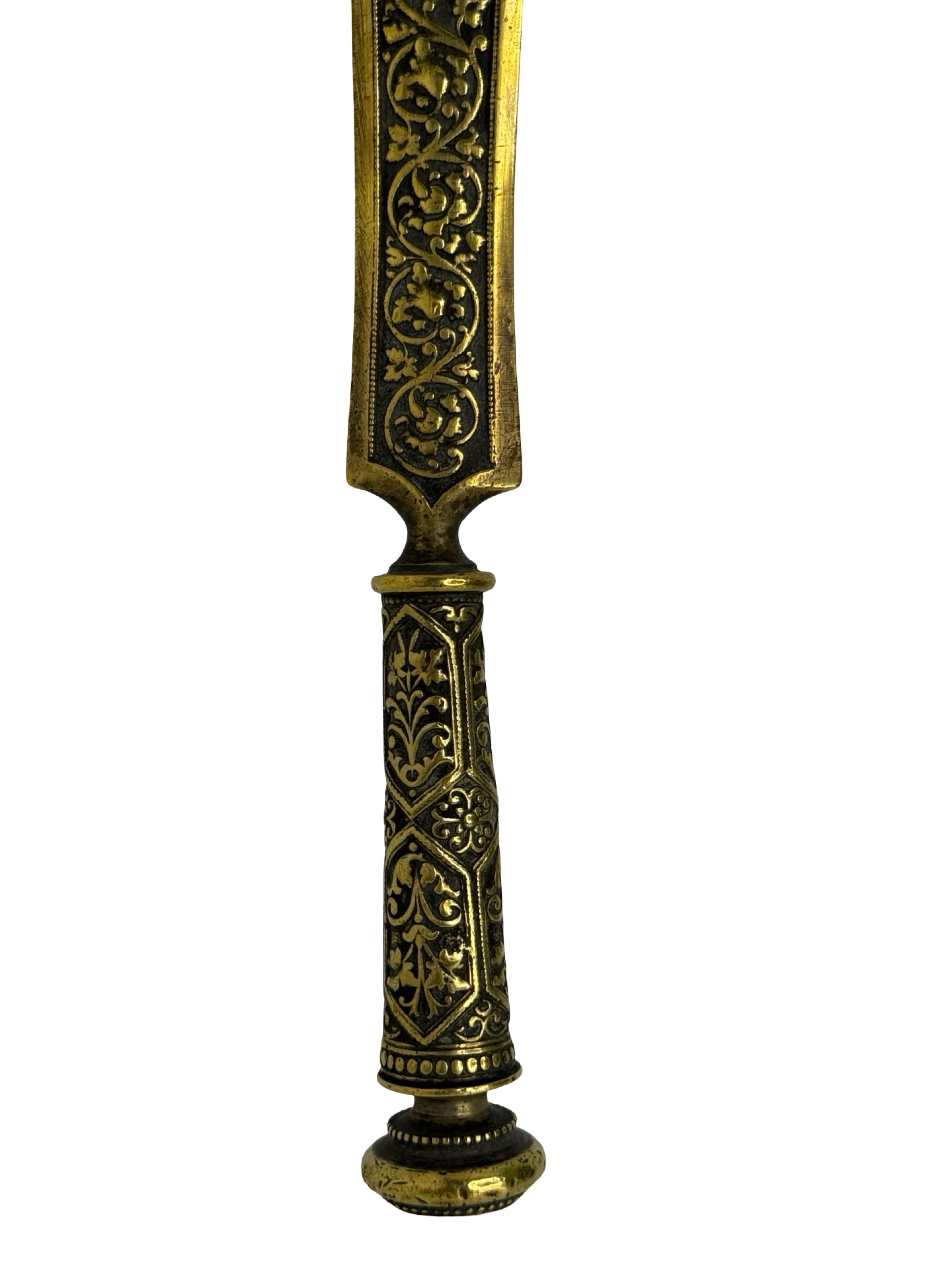 French Antique Franch Art Nouveau Bronze Letter Opener, 1900s or older For Sale