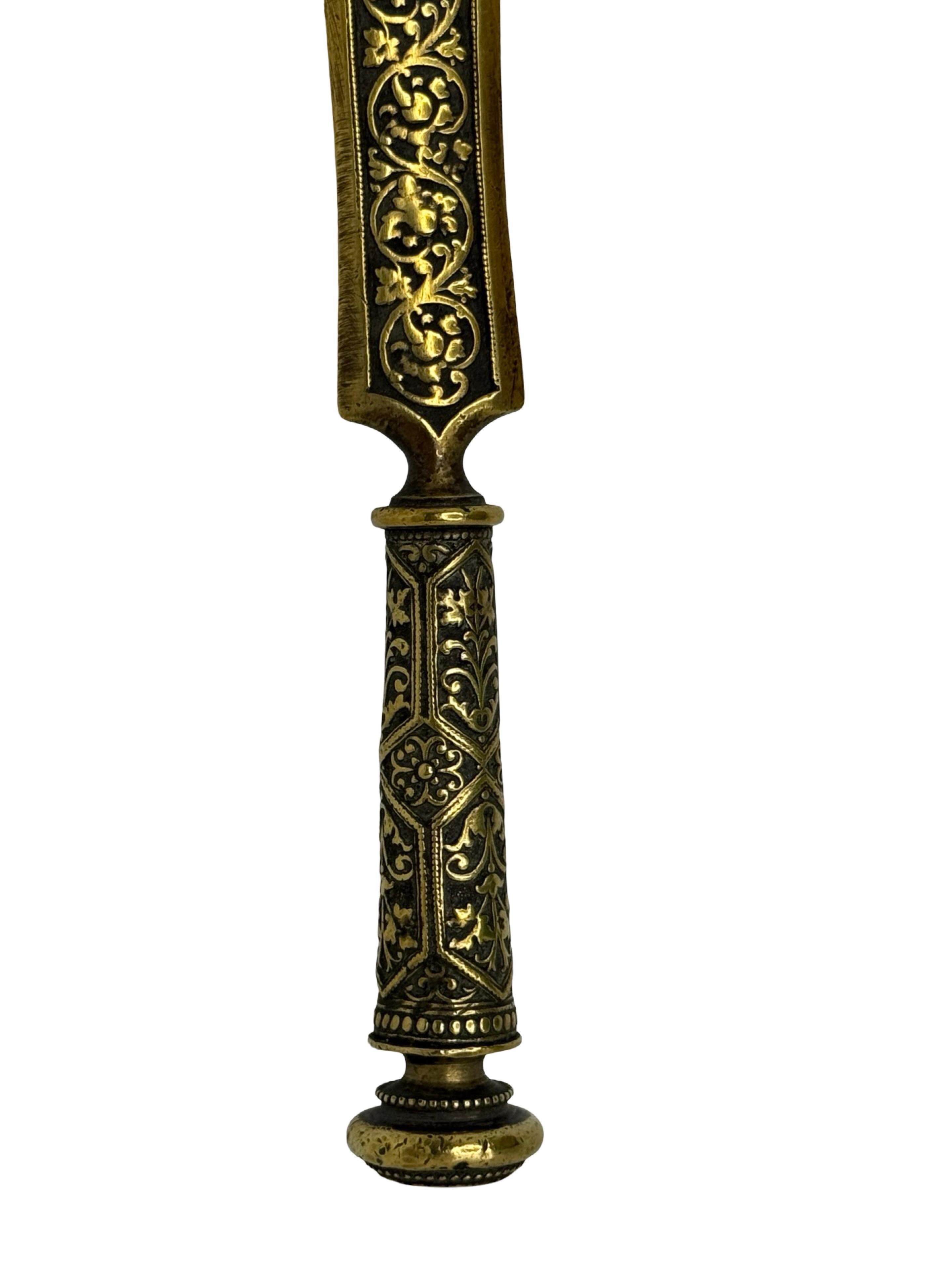 Antique Franch Art Nouveau Bronze Letter Opener, 1900s or older In Good Condition For Sale In Nuernberg, DE