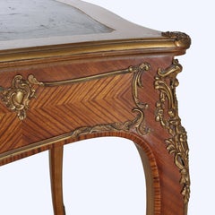 Antique François Linke French Louis XV Bureau Plat Rosewood Inlaid 19thC