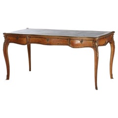 Antique François Linke French Louis XV Bureau Plat Rosewood Inlaid 19thC