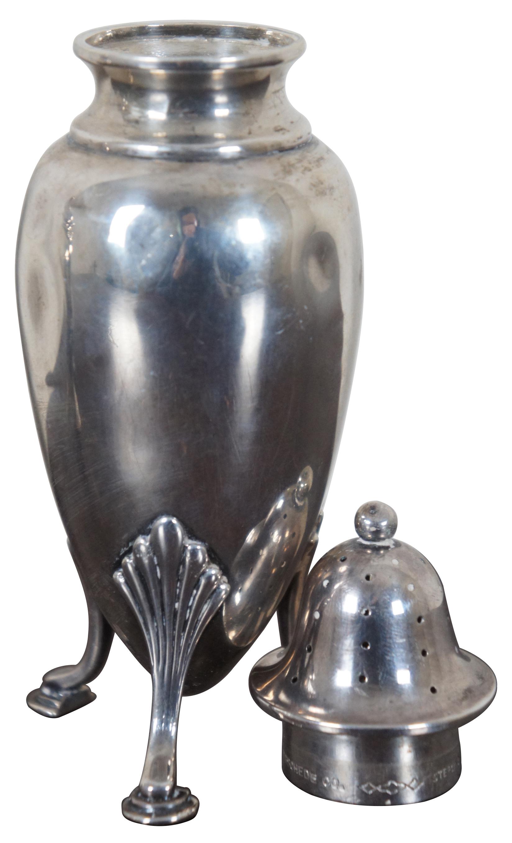 Late Victorian Antique Frank Herschede Co Sterling Silver Footed Salt & Pepper Shakers 5409