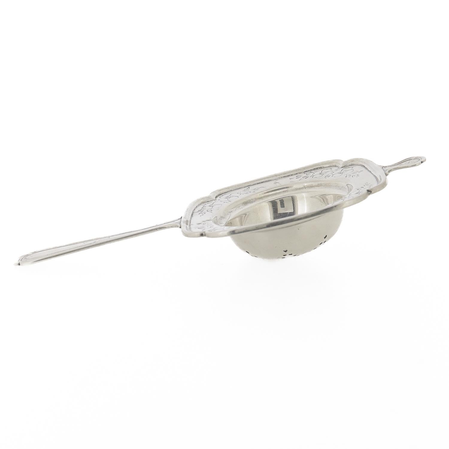 Antico colino da tè in argento sterling Frank Whiting con fiori di ciliegio in vendita 3