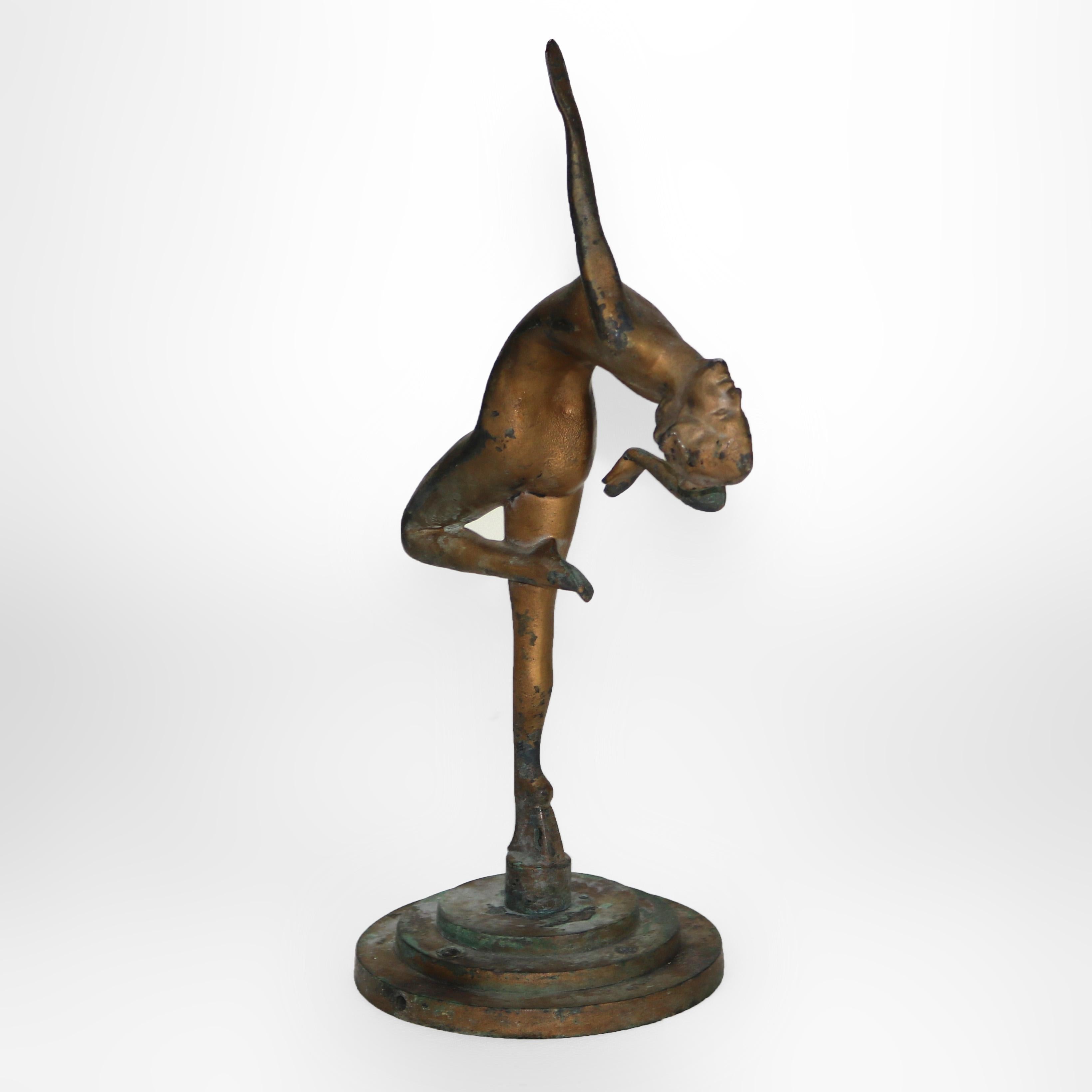 Antique Frankart School Art Deco Figural Nude Bronze Sculpture c1930 For Sale 7