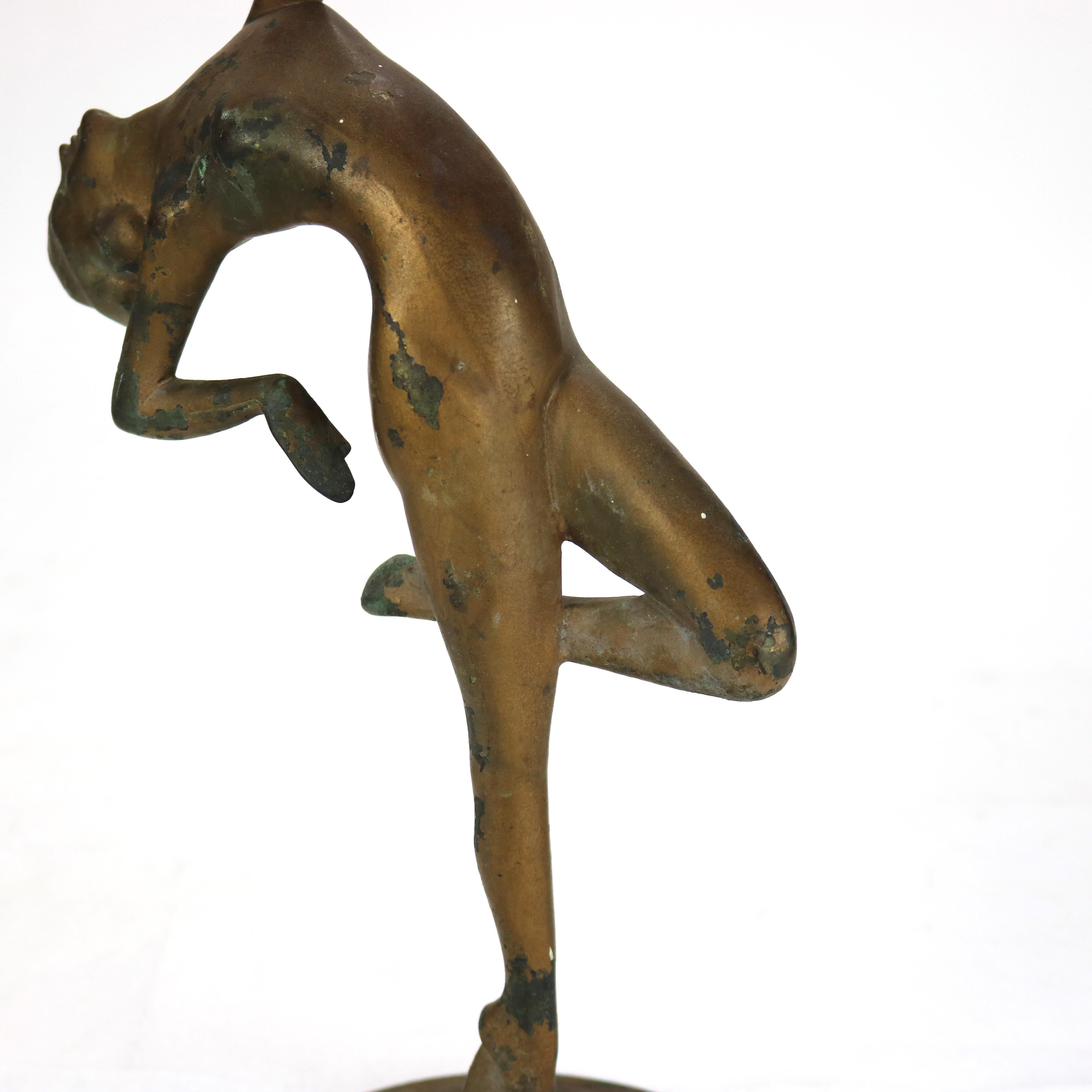 Antique Frankart School Art Deco Figural Nude Bronze Sculpture c1930 For Sale 1