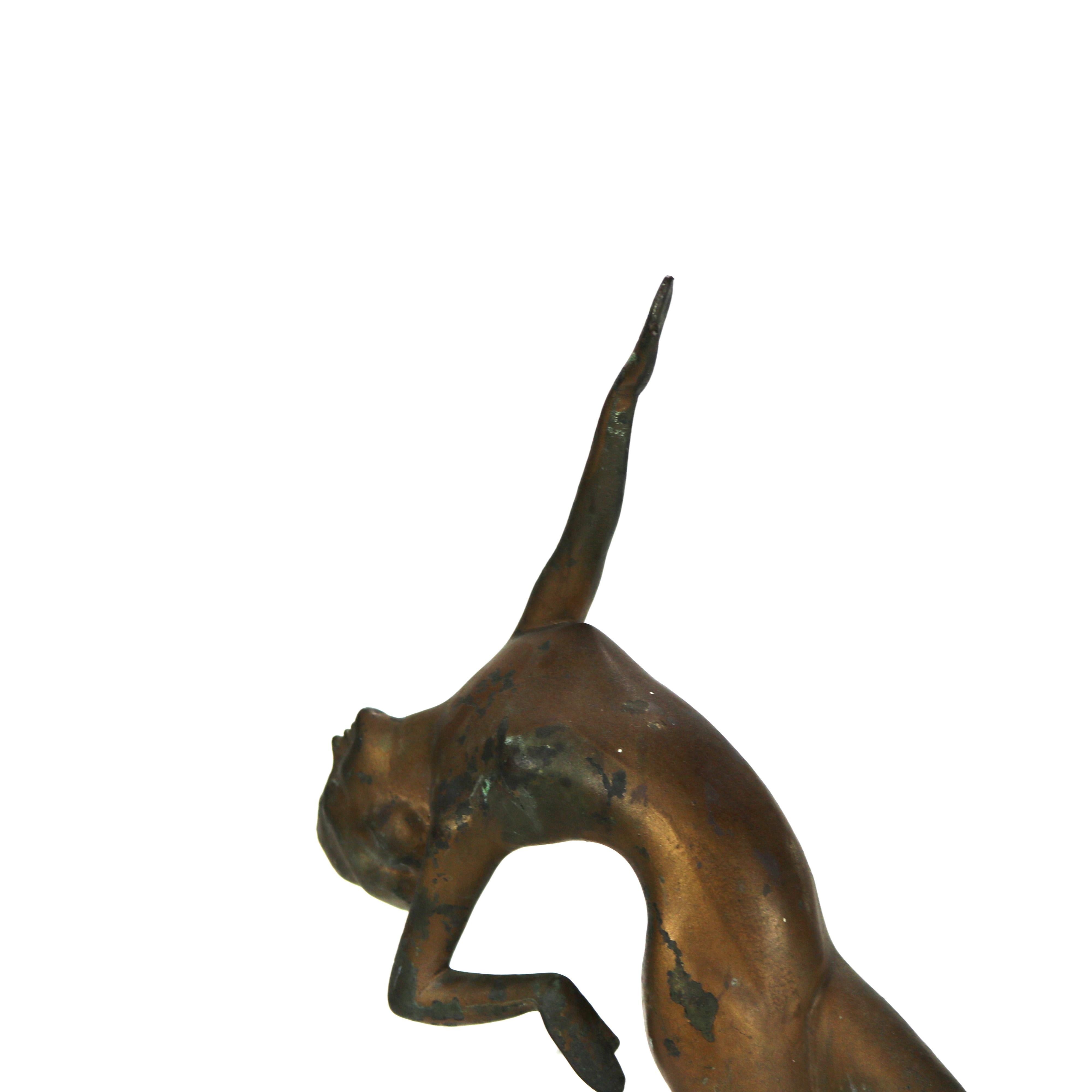 Antique Frankart School Art Deco Figural Nude Bronze Sculpture c1930 For Sale 2