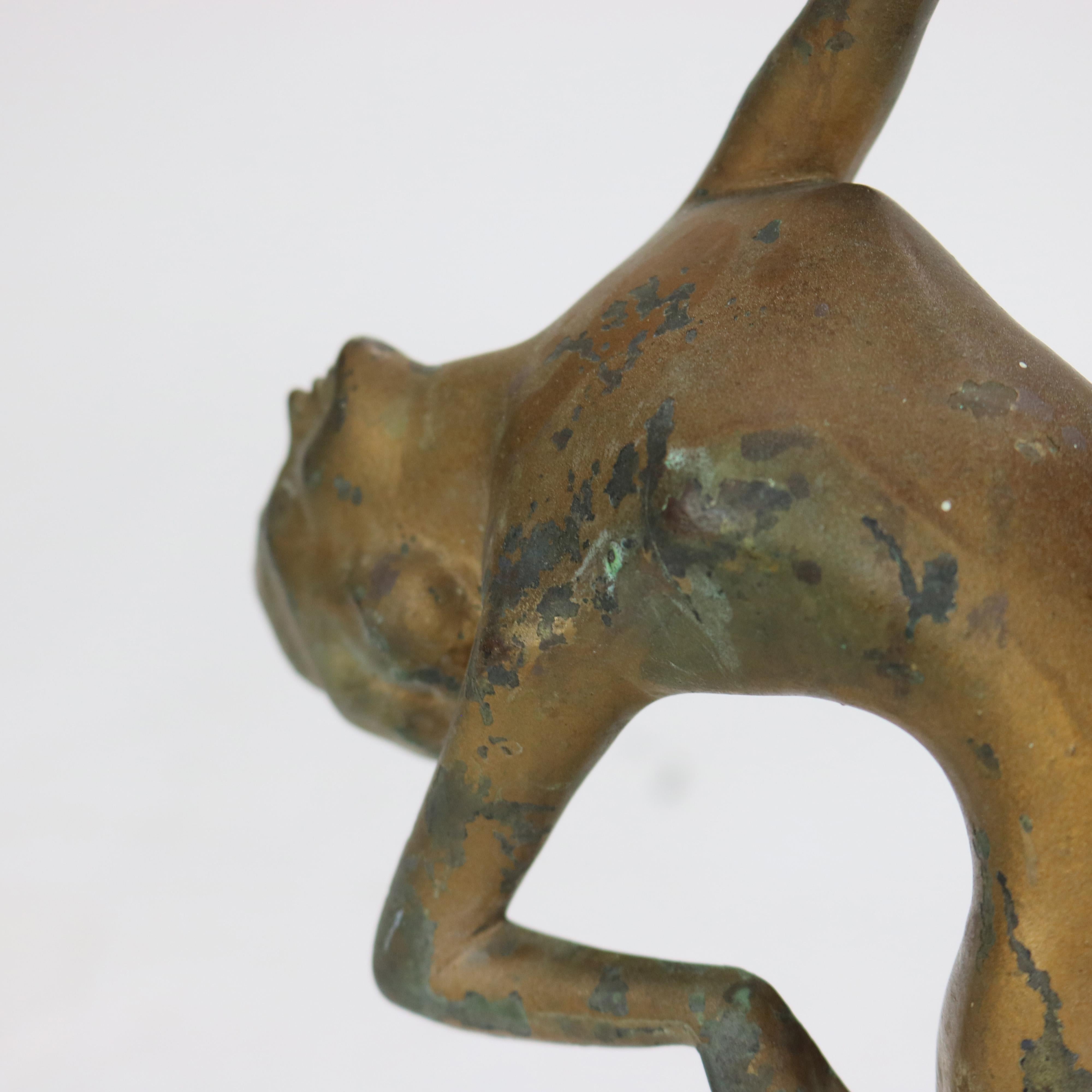Antique Frankart School Art Deco Figural Nude Bronze Sculpture c1930 For Sale 3