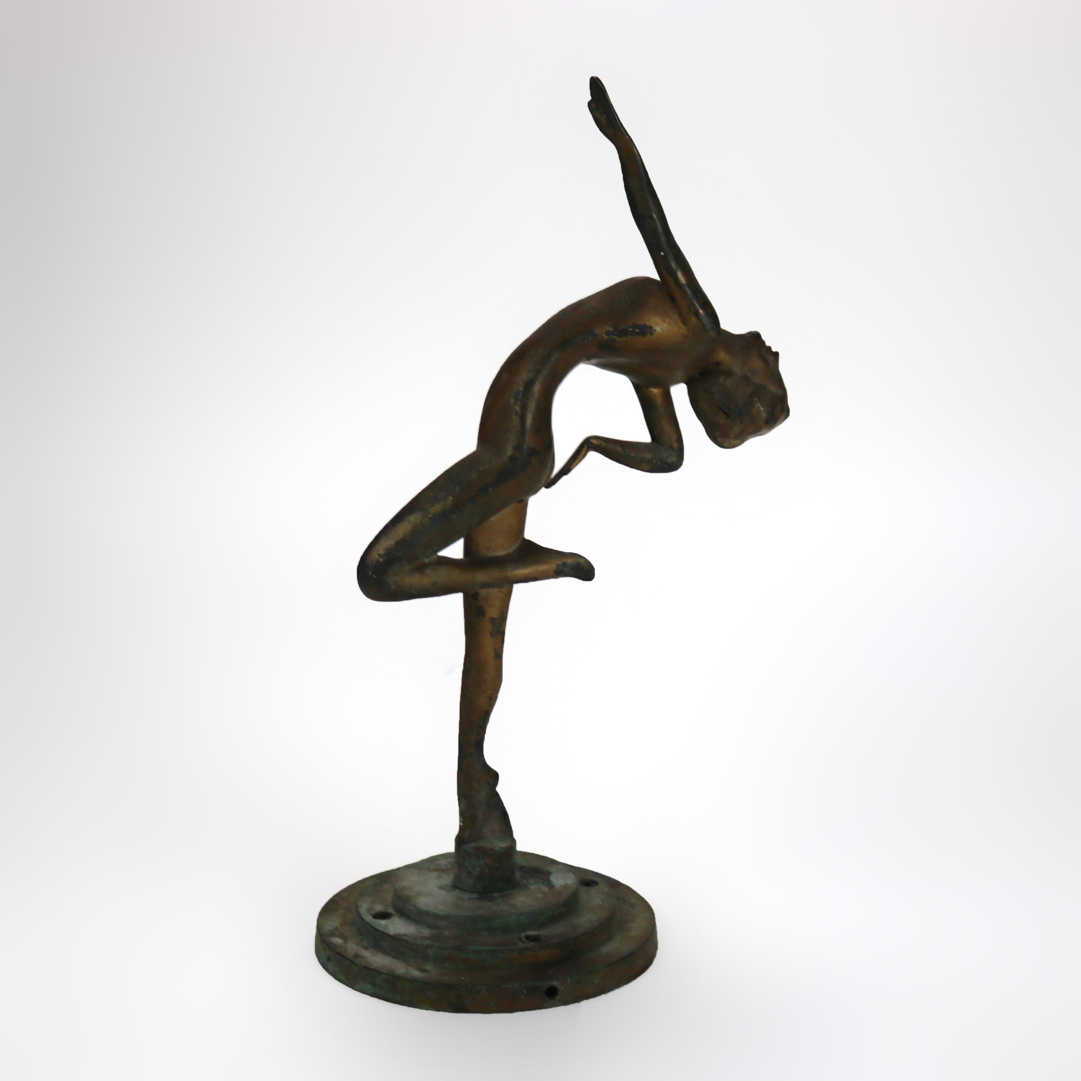 Antique Frankart School Art Deco Figural Nude Bronze Sculpture c1930 For Sale 4
