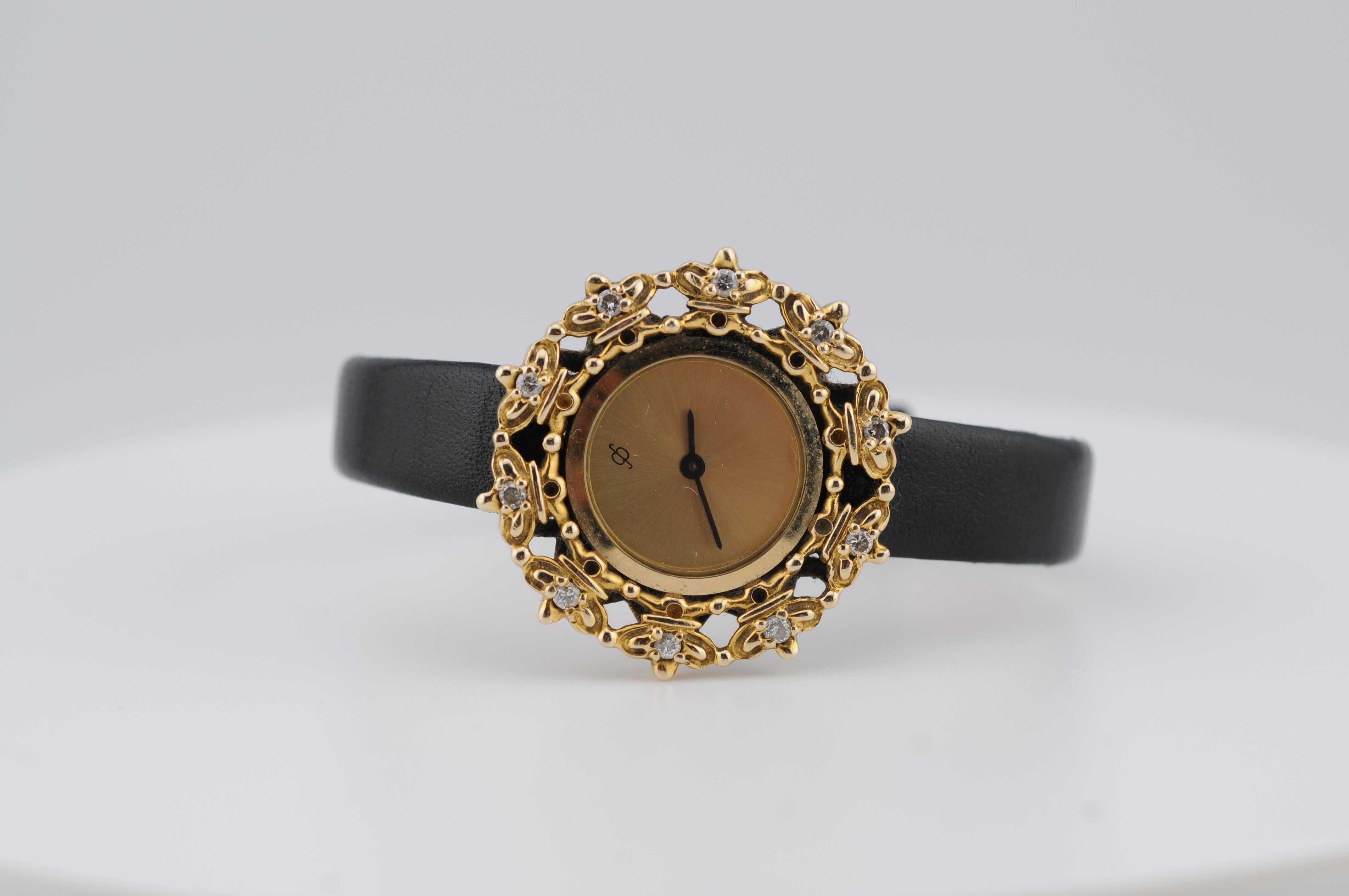 Reloj de señora antiguo Franklin Mint de oro amarillo de 14 quilates - La Casa de Fabergé en Bueno estado para la venta en Berlin, BE