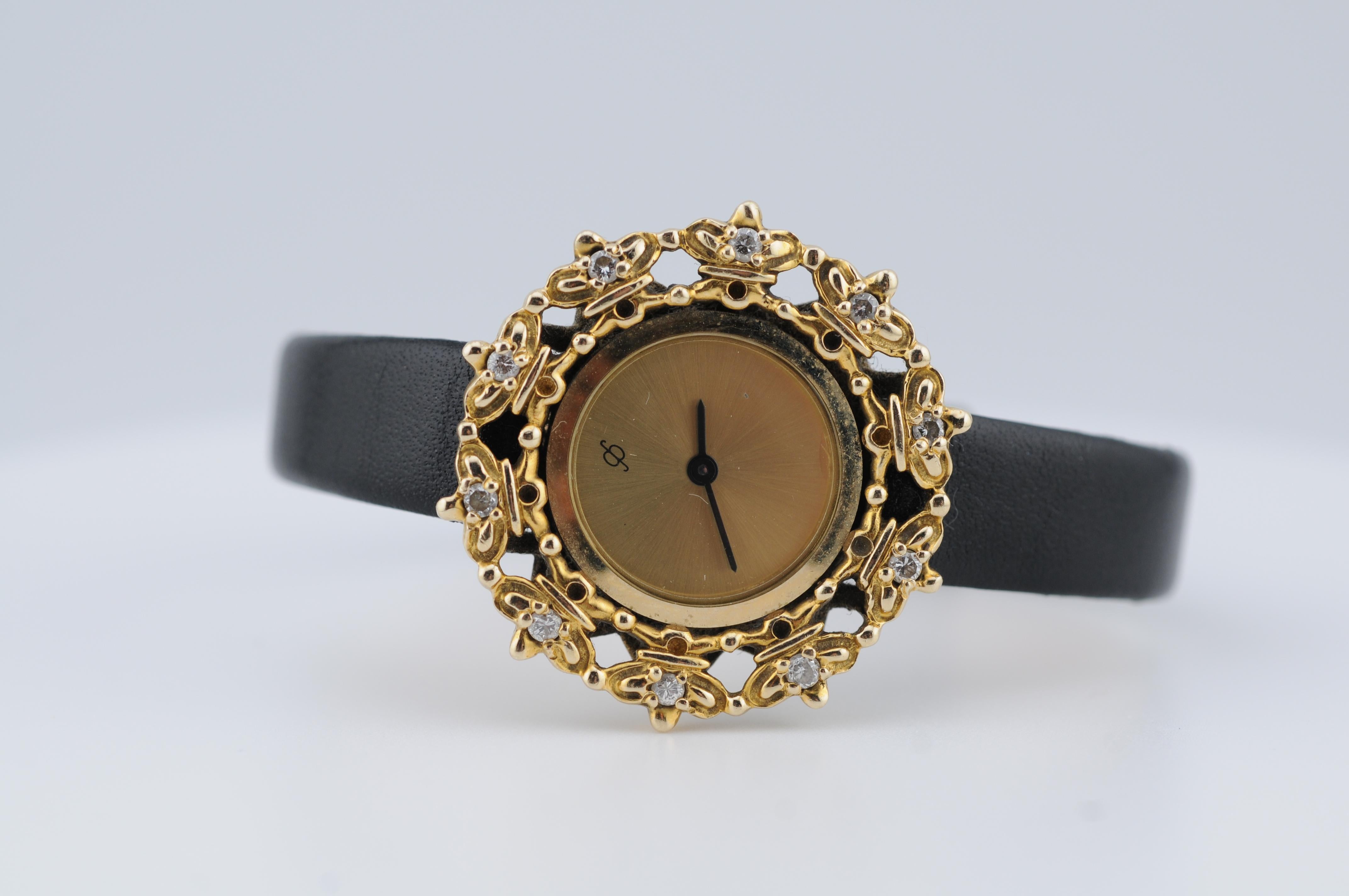 Femenino o masculino Reloj de señora antiguo Franklin Mint de oro amarillo de 14 quilates - La Casa de Fabergé en venta