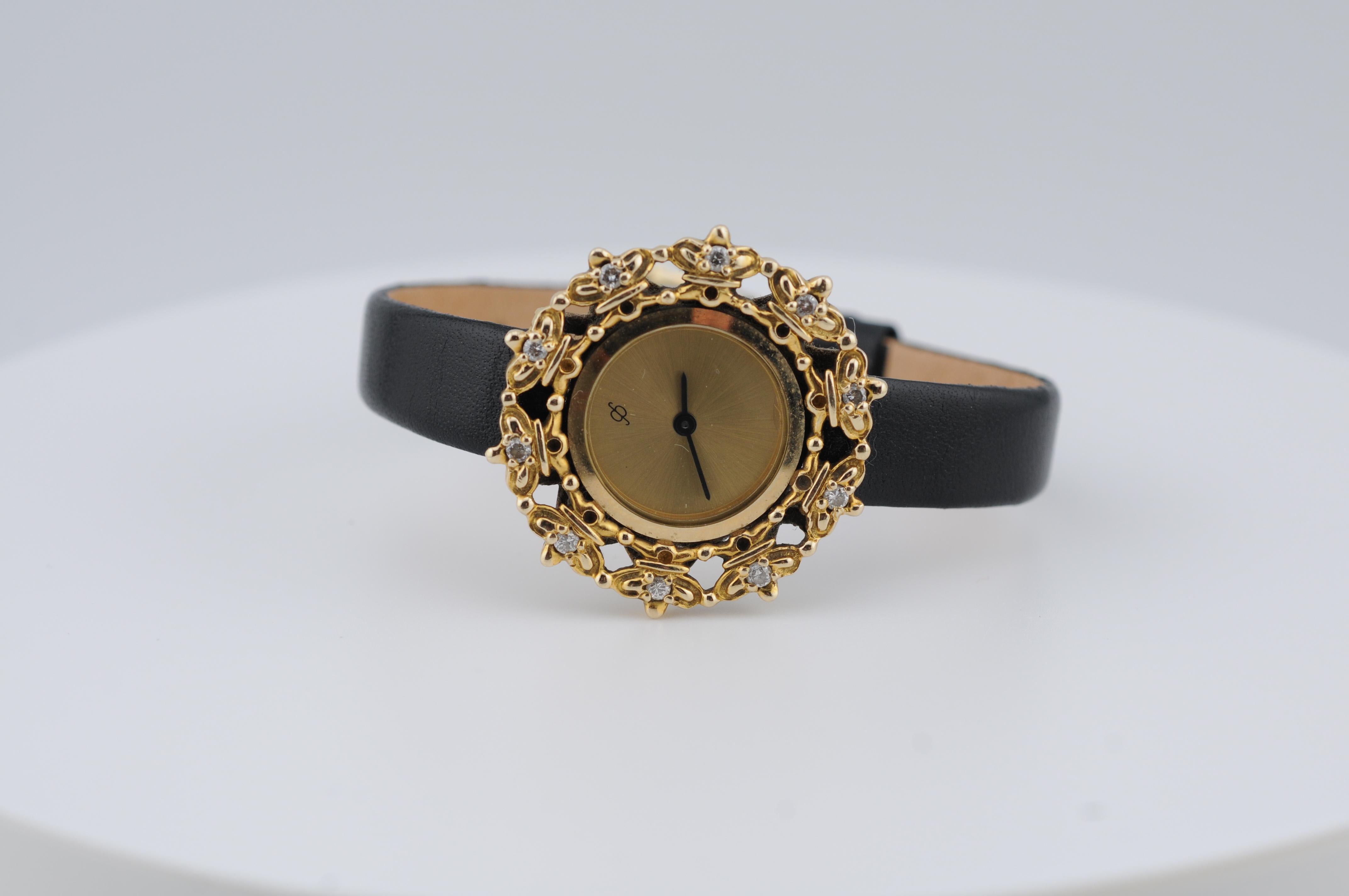 Reloj de señora antiguo Franklin Mint de oro amarillo de 14 quilates - La Casa de Fabergé en venta 1