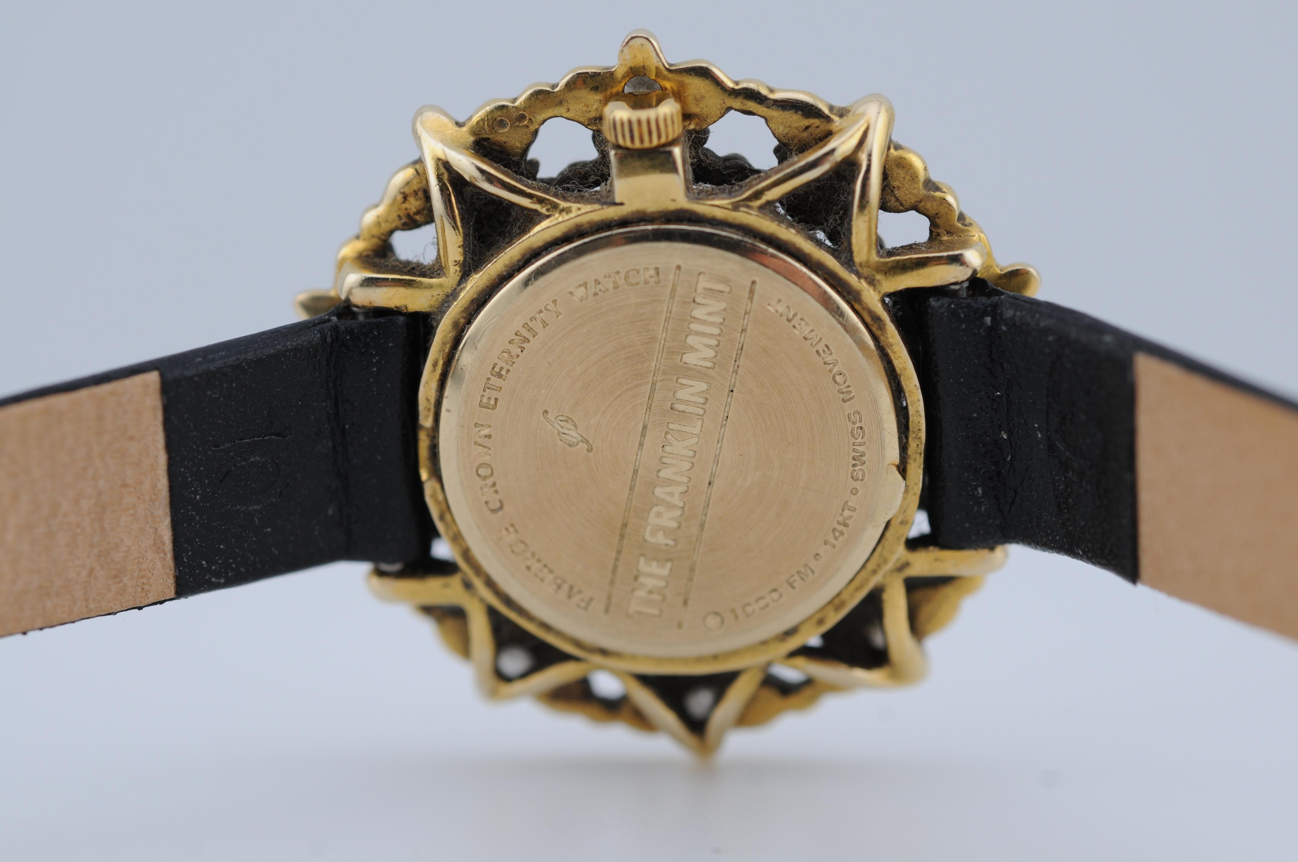 Reloj de señora antiguo Franklin Mint de oro amarillo de 14 quilates - La Casa de Fabergé en venta 3