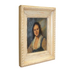Antique Frans Hals The Gypsy Girl La Bohémienne Oil Portrait Painting 18"