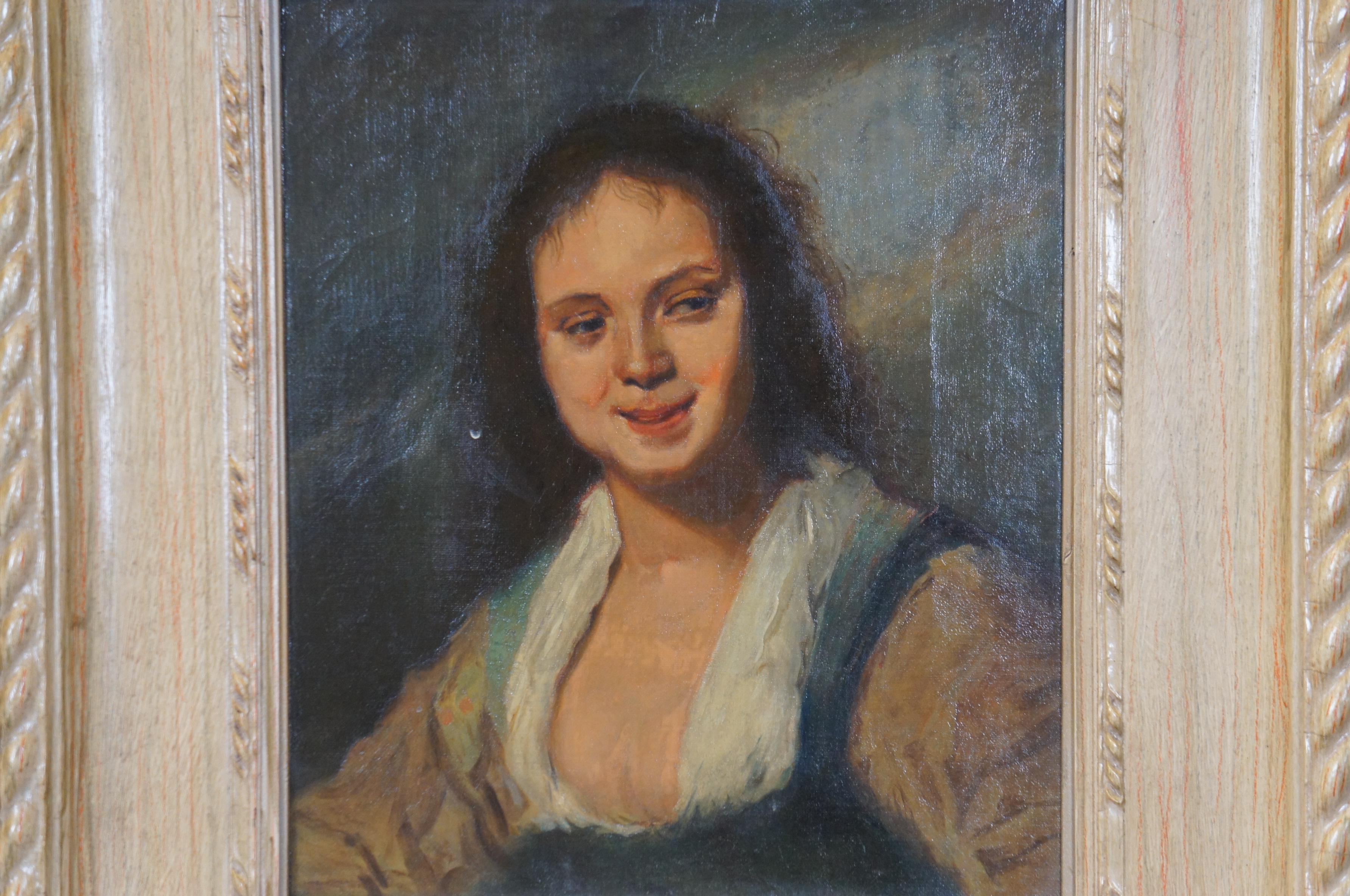 Antike Frans Hals The Zigeunermädchen La Bohémienne Öl-Porträt-Gemälde 18