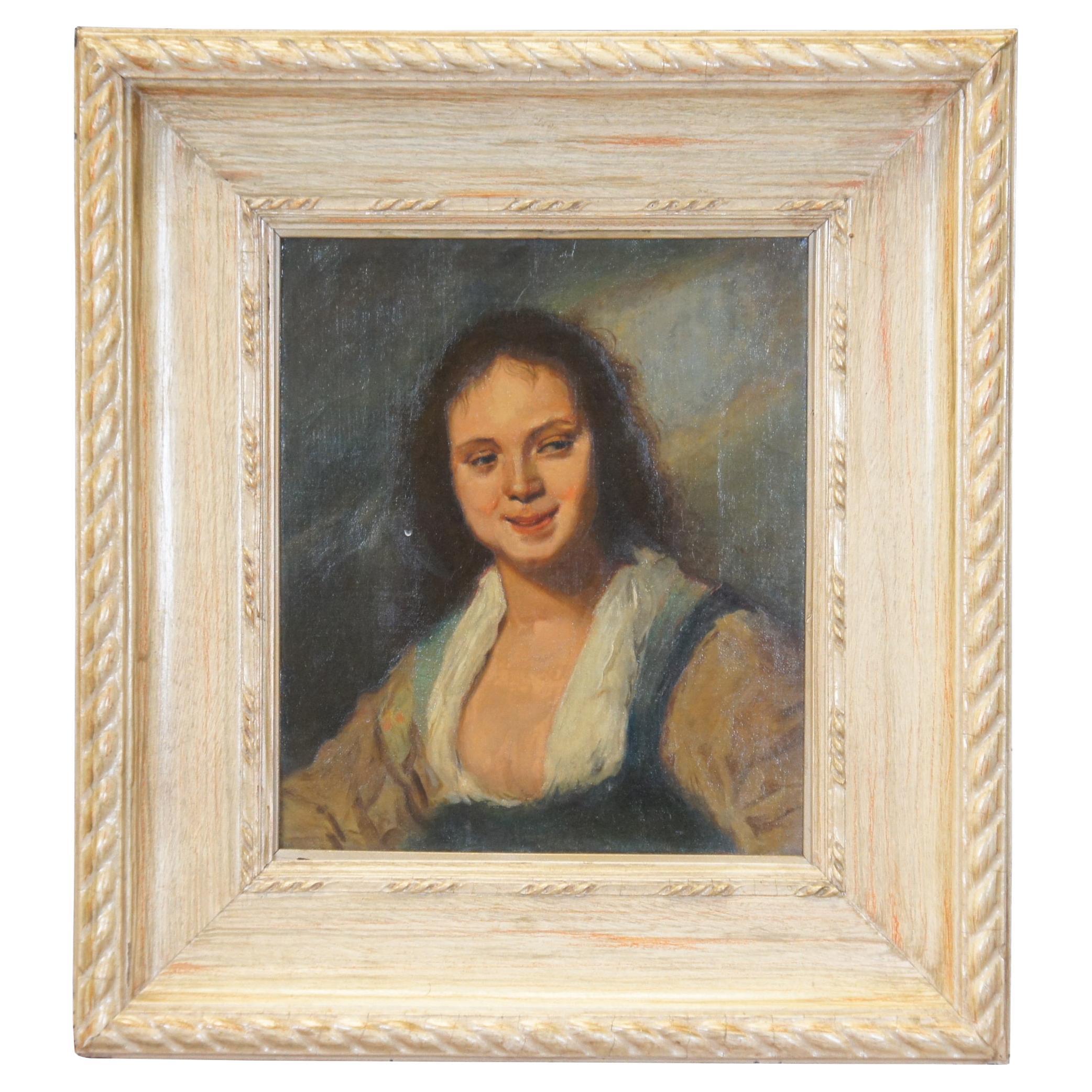 Antiguo Frans Hals La gitana La Bohémienne Óleo Retrato Pintura 18"
